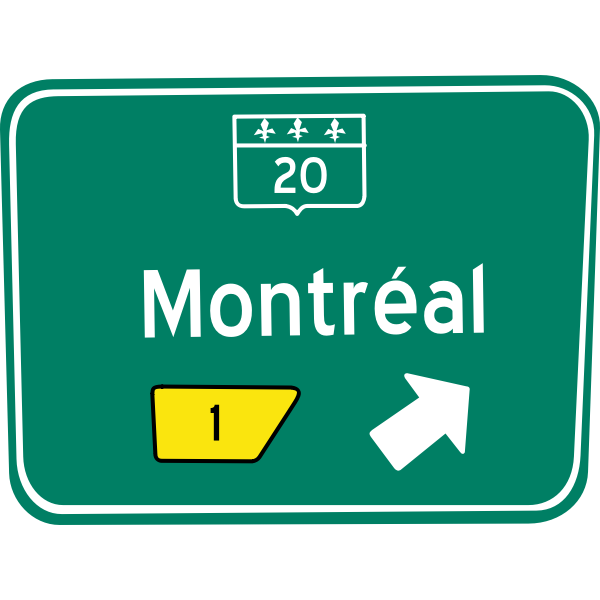 Montreal exit traffic sign vector illustration