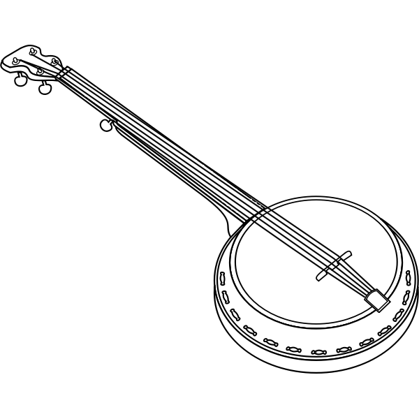 Vector illustration of banjo chordophone