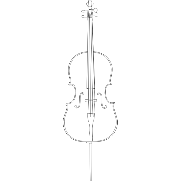 Cello vector line drawing