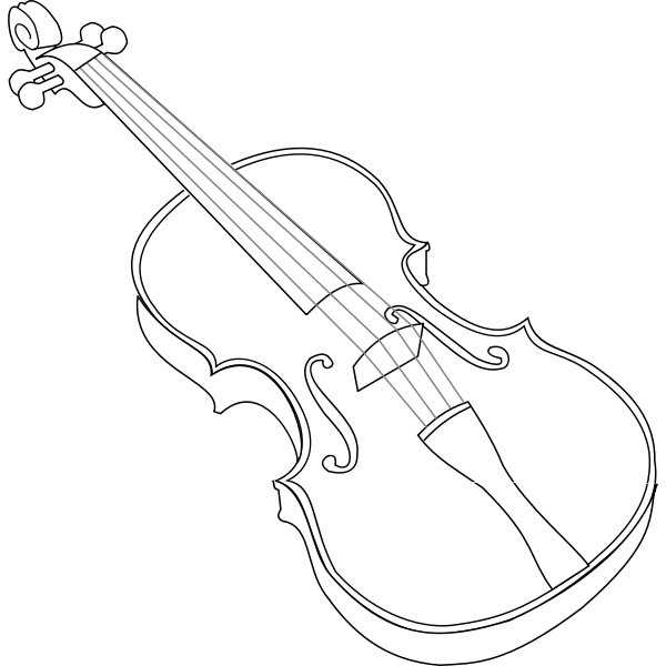Contour vector image of violin