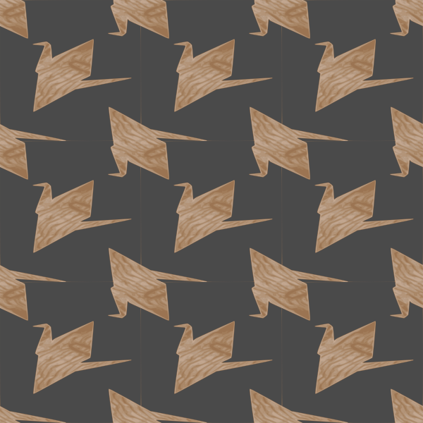 paper crane wood texture seamless pattern