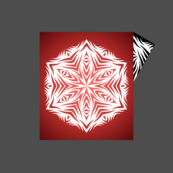Snowflake on red background
