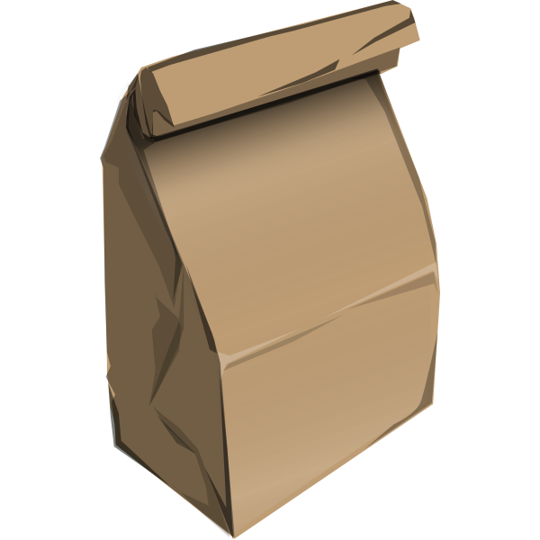 Vector drawing of fast food recyclable paper bag | Free SVG