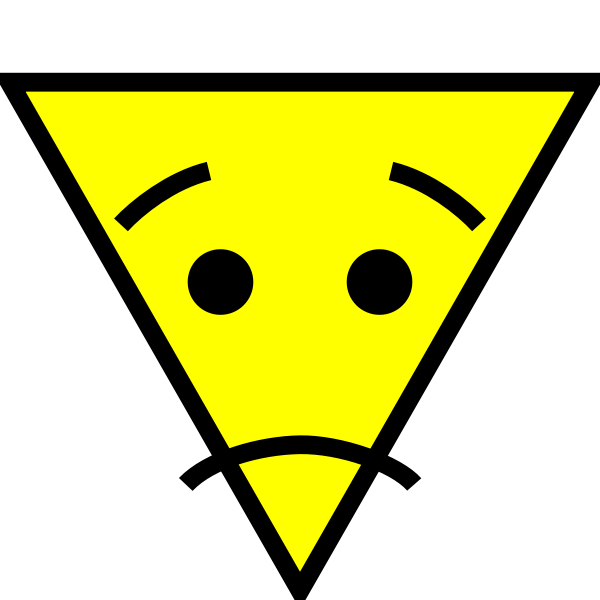 Confused triangle face icon vector image