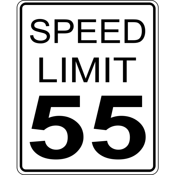 Speed limit 55 roadsign vector image