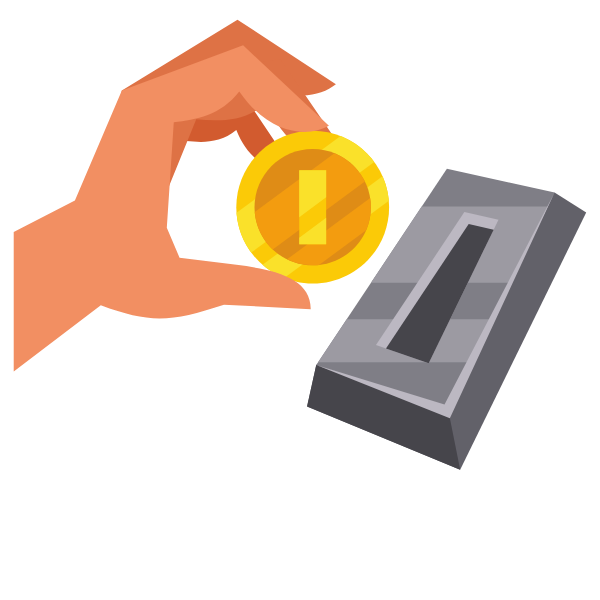 Pay with a coin concept