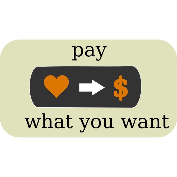 Pay What You Want Button Vector