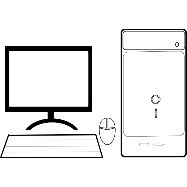 Personal computer configuration vector illustration