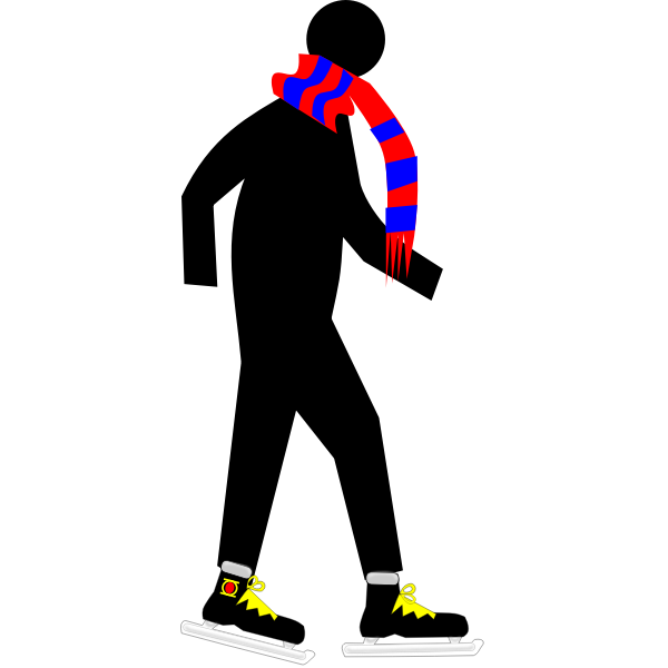 Pedestrian Skater with Scarf