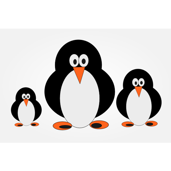 Penguin Family Clip Art In Color Free Svg