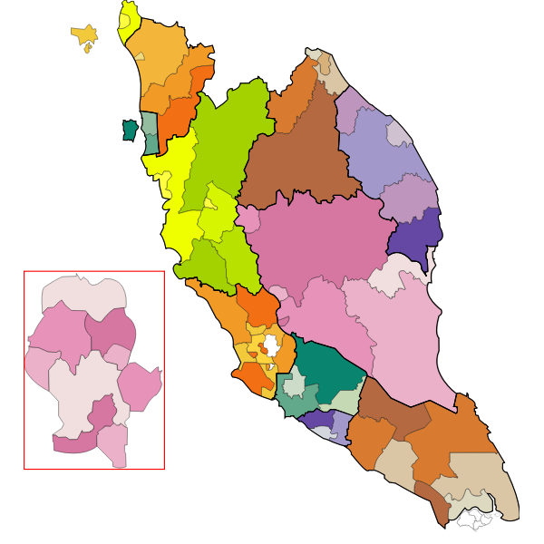 peninsular malaysia map coloured