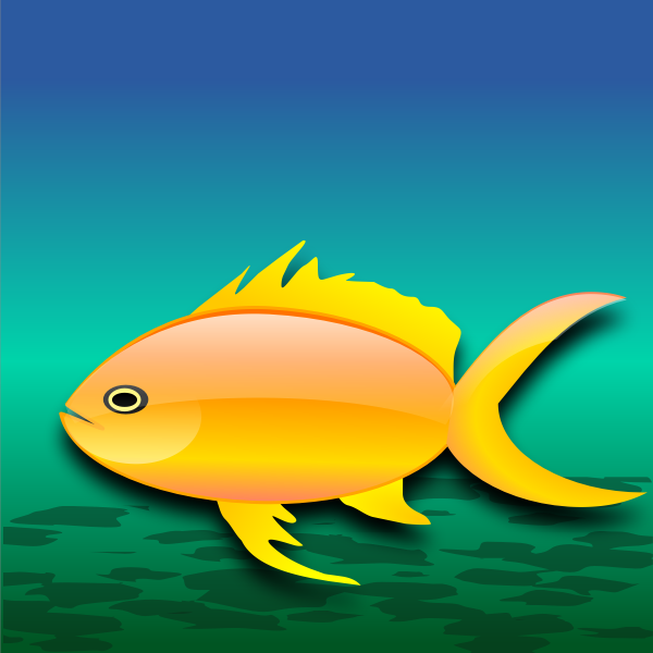 Cartoon gold fish in water vector illustration