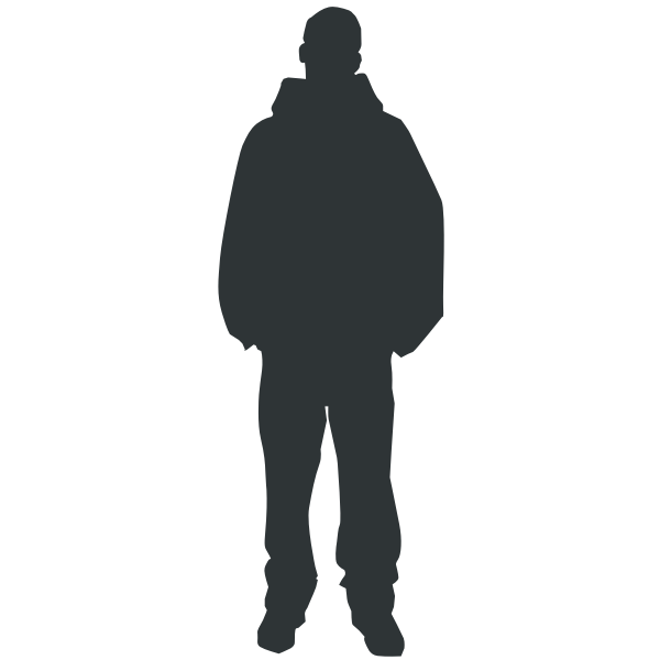 Silhouette of young man