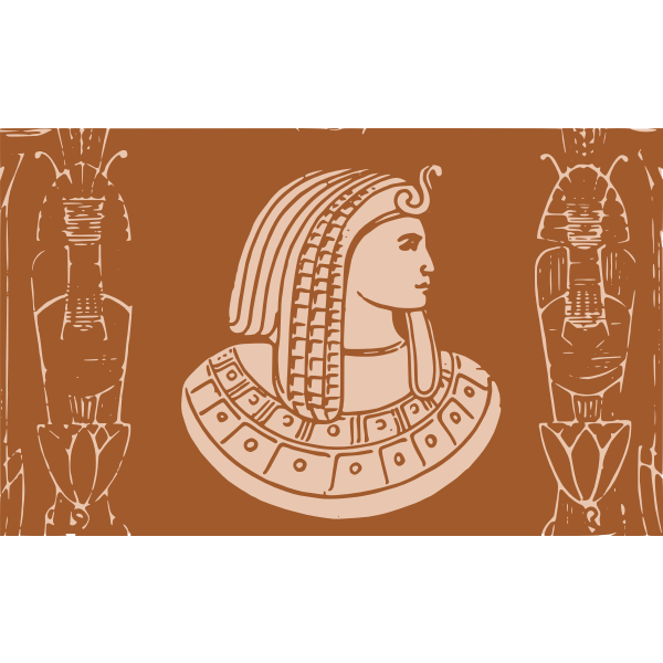Pharaoh of Egypt brown poster vector illustration