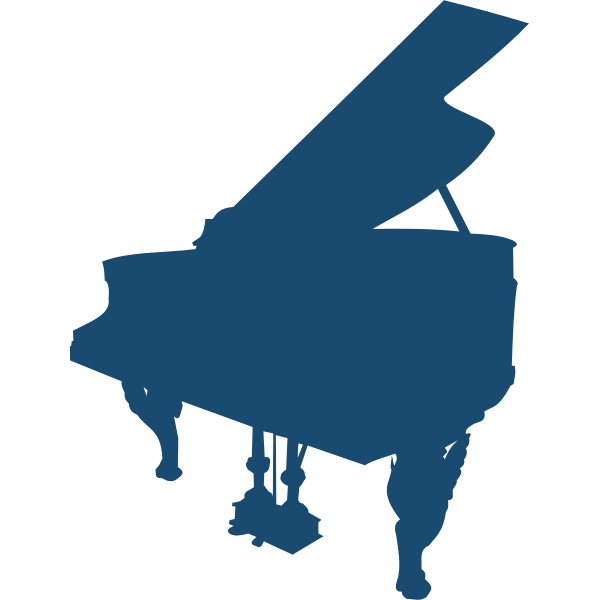 Large piano silhouette vector image