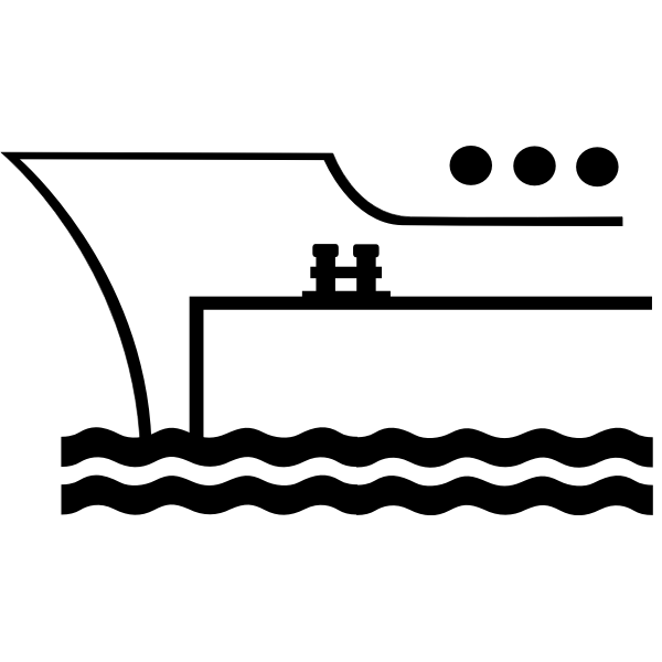 Ship in a pier | Free SVG
