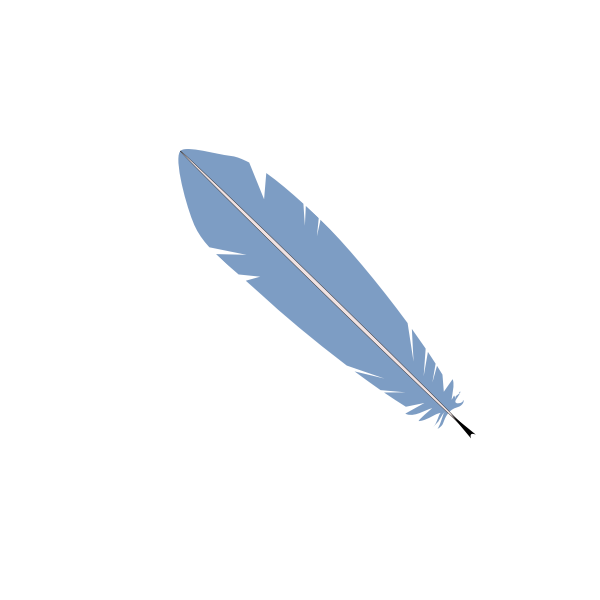 Vector image of pale blue feather
