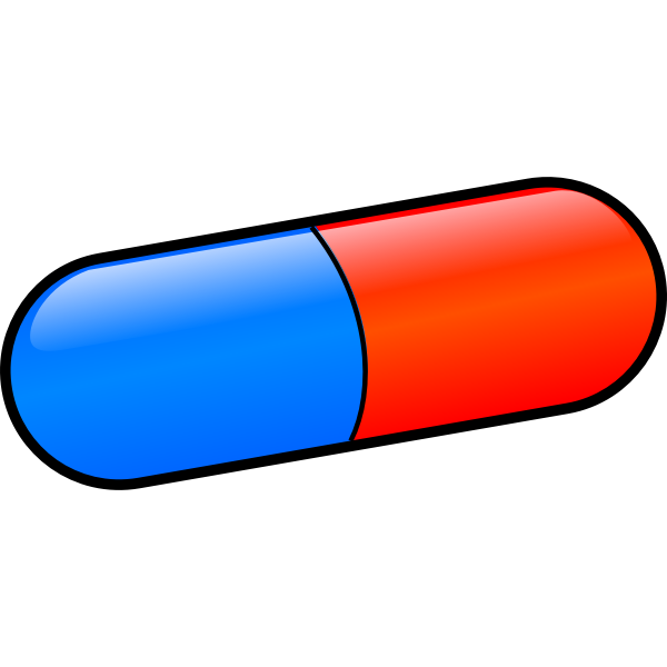 Red and blue pill Free SVG