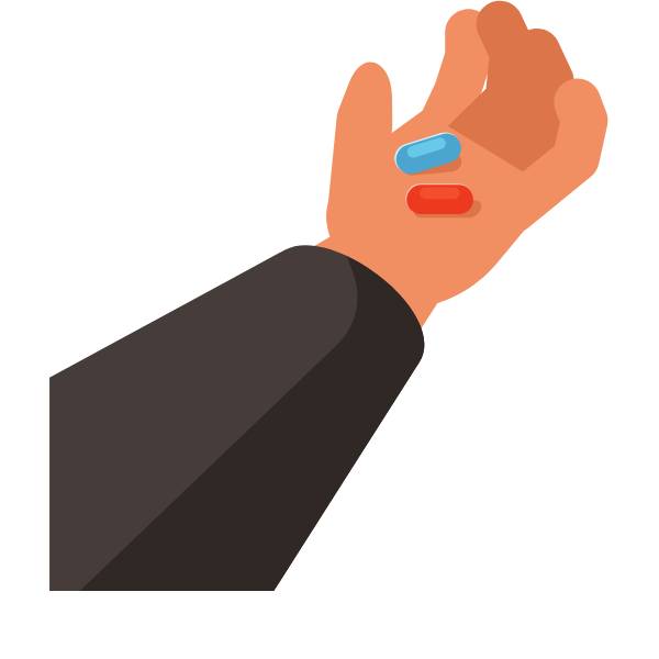 Medical pills in hand