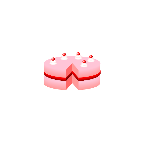 Vector illustration of pink cake without plate