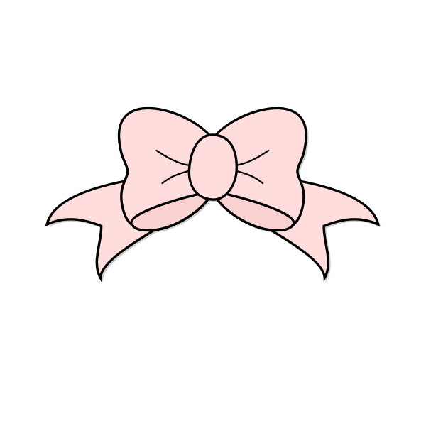 Vector image of pink ribbon tied into a bow