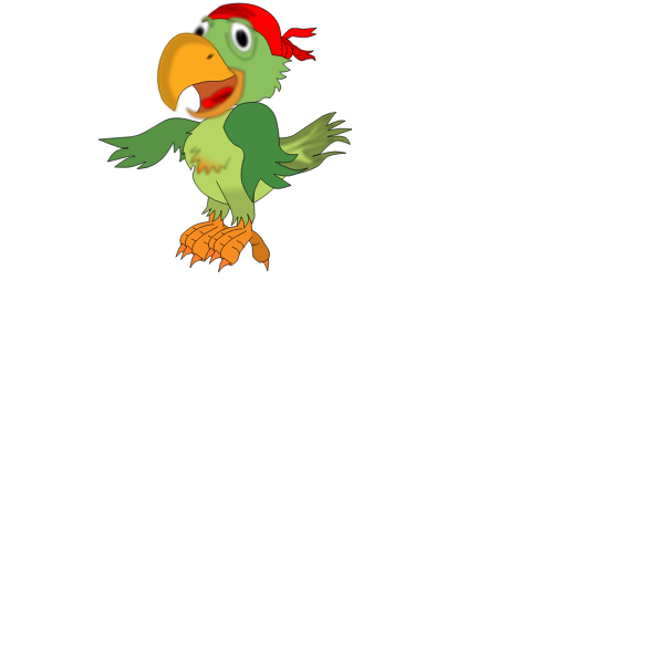 Vector illustration of singing pirate parrot