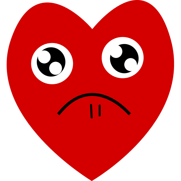 Red heart wants your sympathy vector drawing