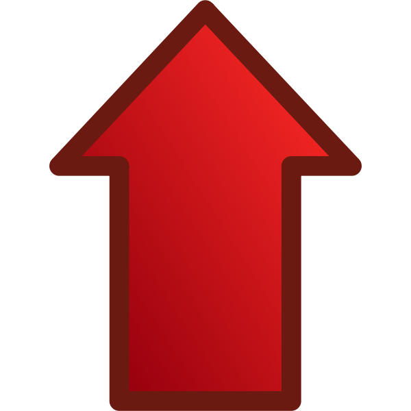 Red arrow pointing up vector graphics