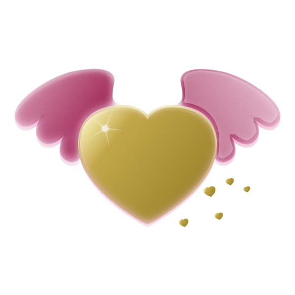 Heart with wings vector clip art