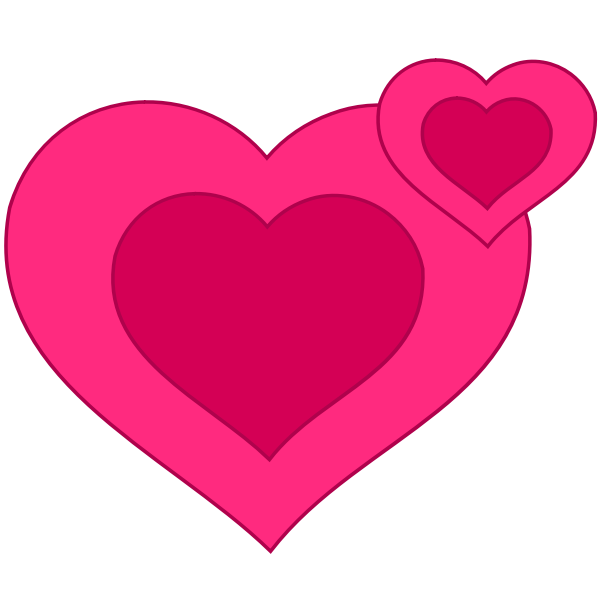 Two pink hearts vector image