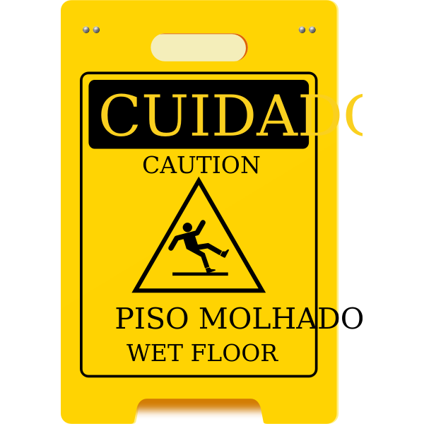 placa sinalizaco cuidado piso molhado