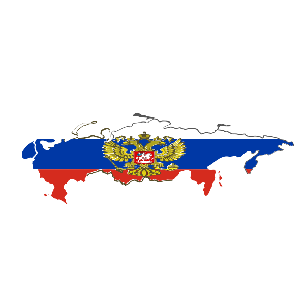 Russian flag map clip art