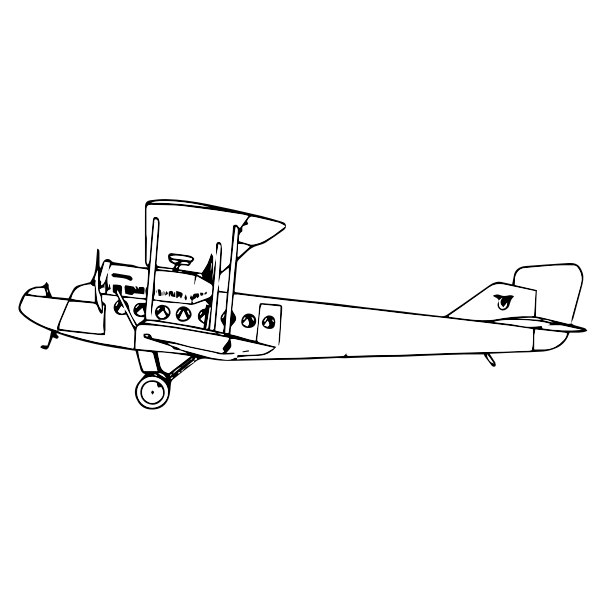 airplane drawing black and white