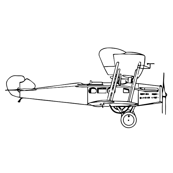 Line Art Airplane Free Svg