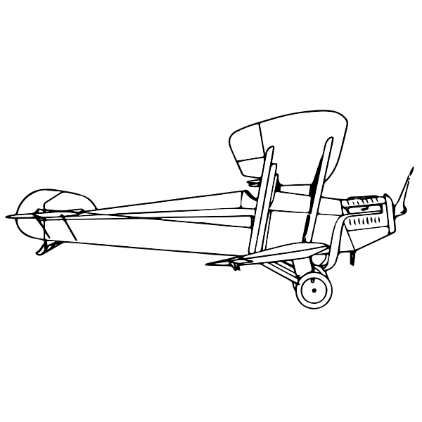 Biplane outline coloring image