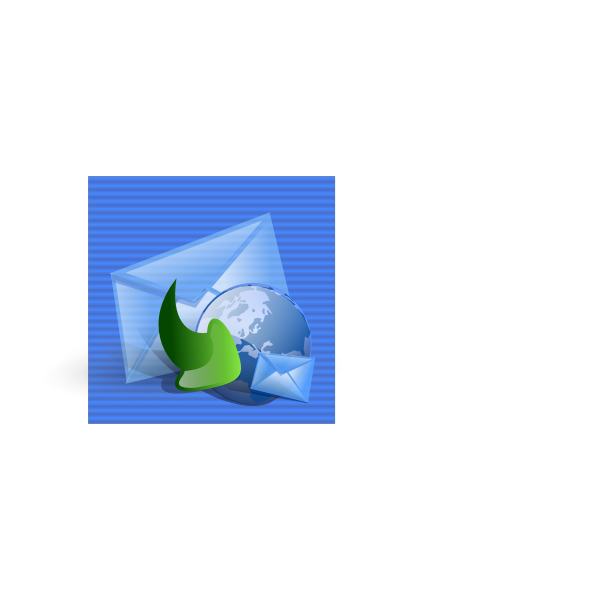 Blue background download folder link computer icon vector clip art