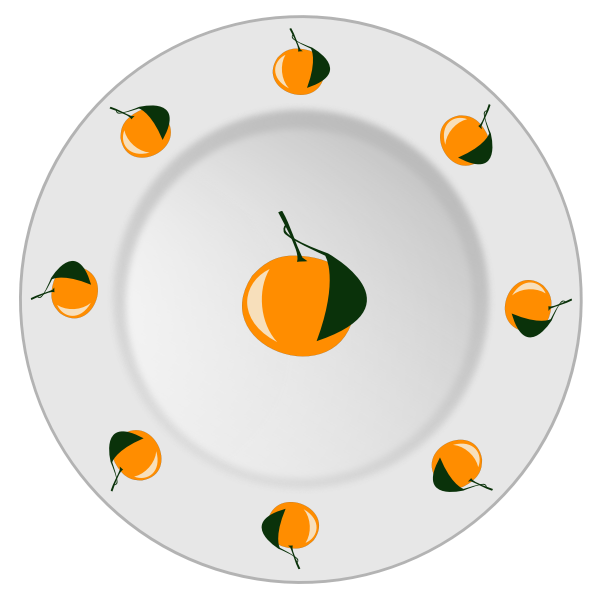 Vector image of orange pattern plate