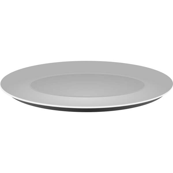 Vector clip art of grayscale plain platter