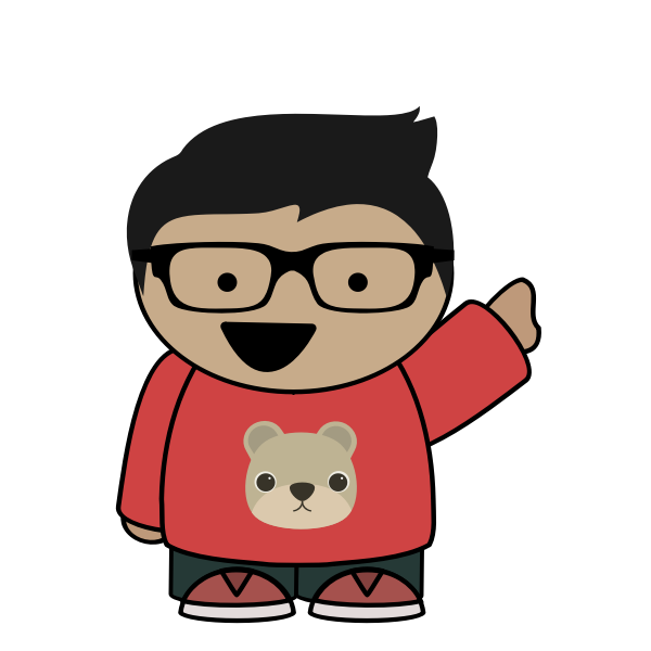 Pointing boy with glasses | Free SVG
