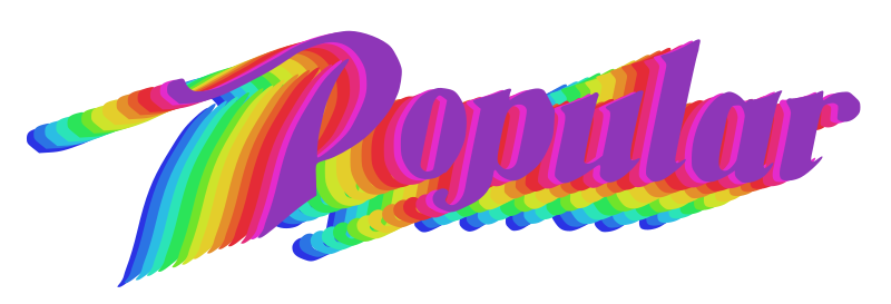 Popular Rainbow Color Text