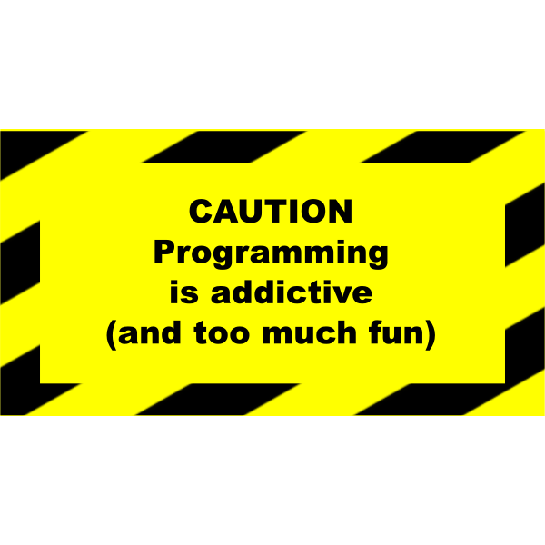 Programming addictive sign vector image