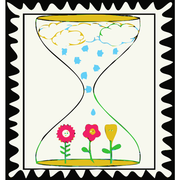 Waiting for spring stamp vector illustration