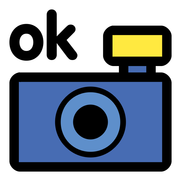 Photo camera OK icon vector clip art