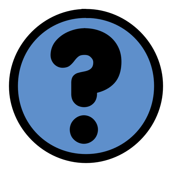 Round link sign with a question mark color illustration