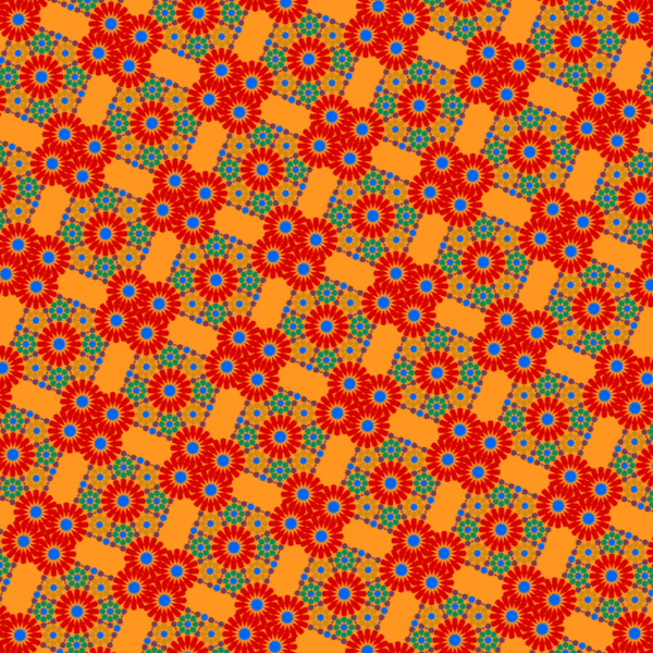 Retro red flowers wallpaper