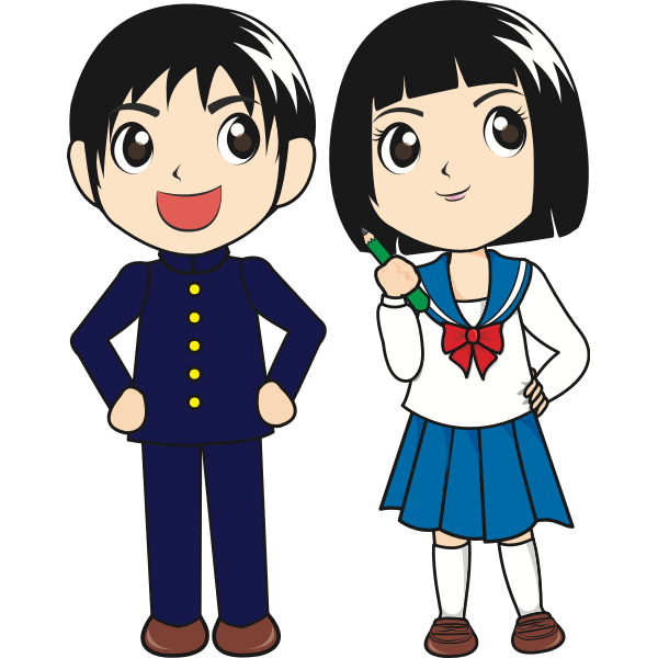 Boy and girl cartoon graphics