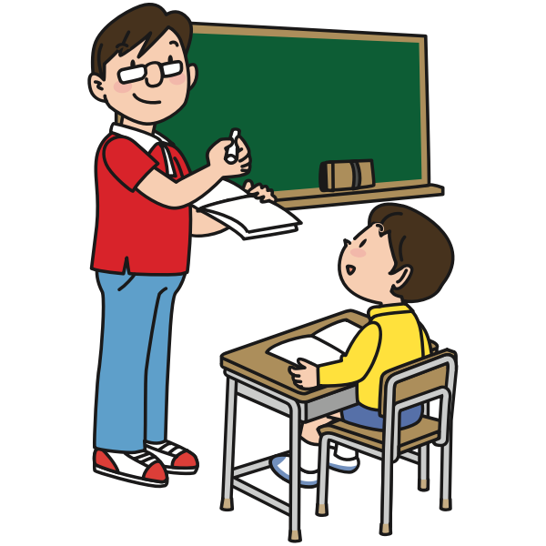 Download Male teacher and student | Free SVG