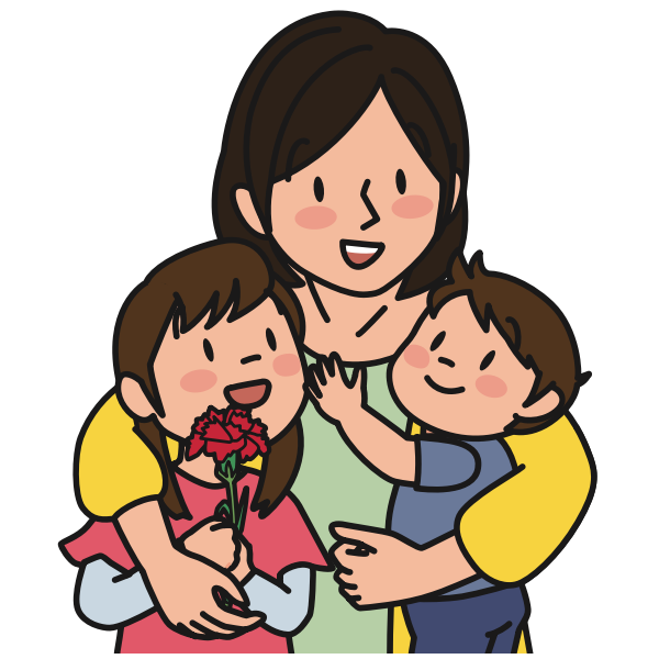 Download Mother holding children | Free SVG