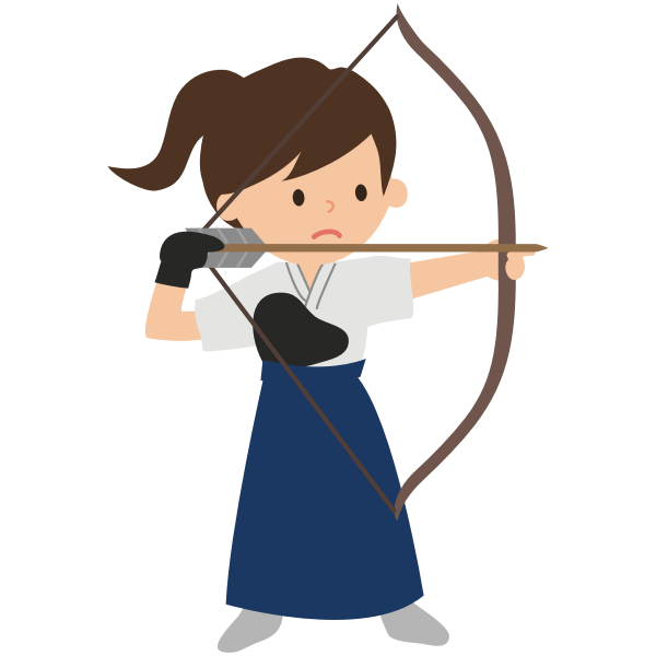 Girl with bow and arrow | Free SVG