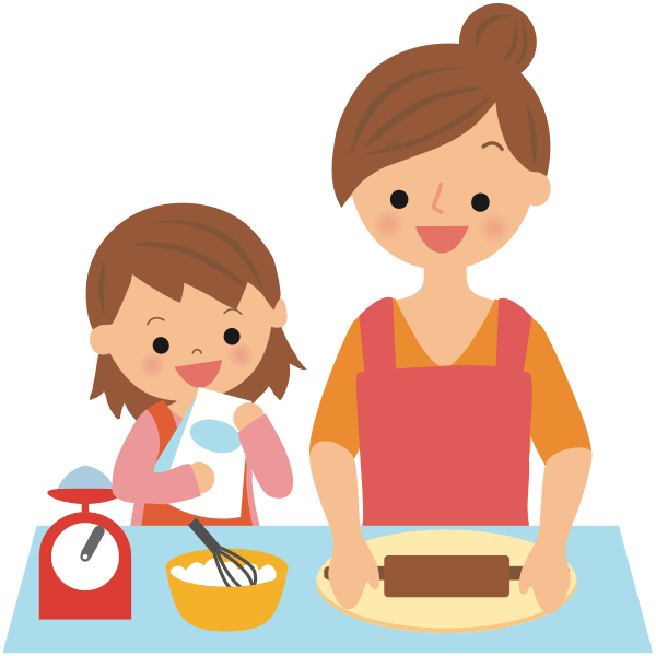 Baking with mother